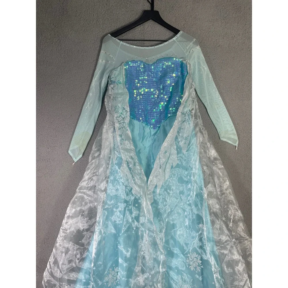 Disney Chasing Fireflies Elsa Costume Girls XL 14-16 Frozen Blue Sequin Dress